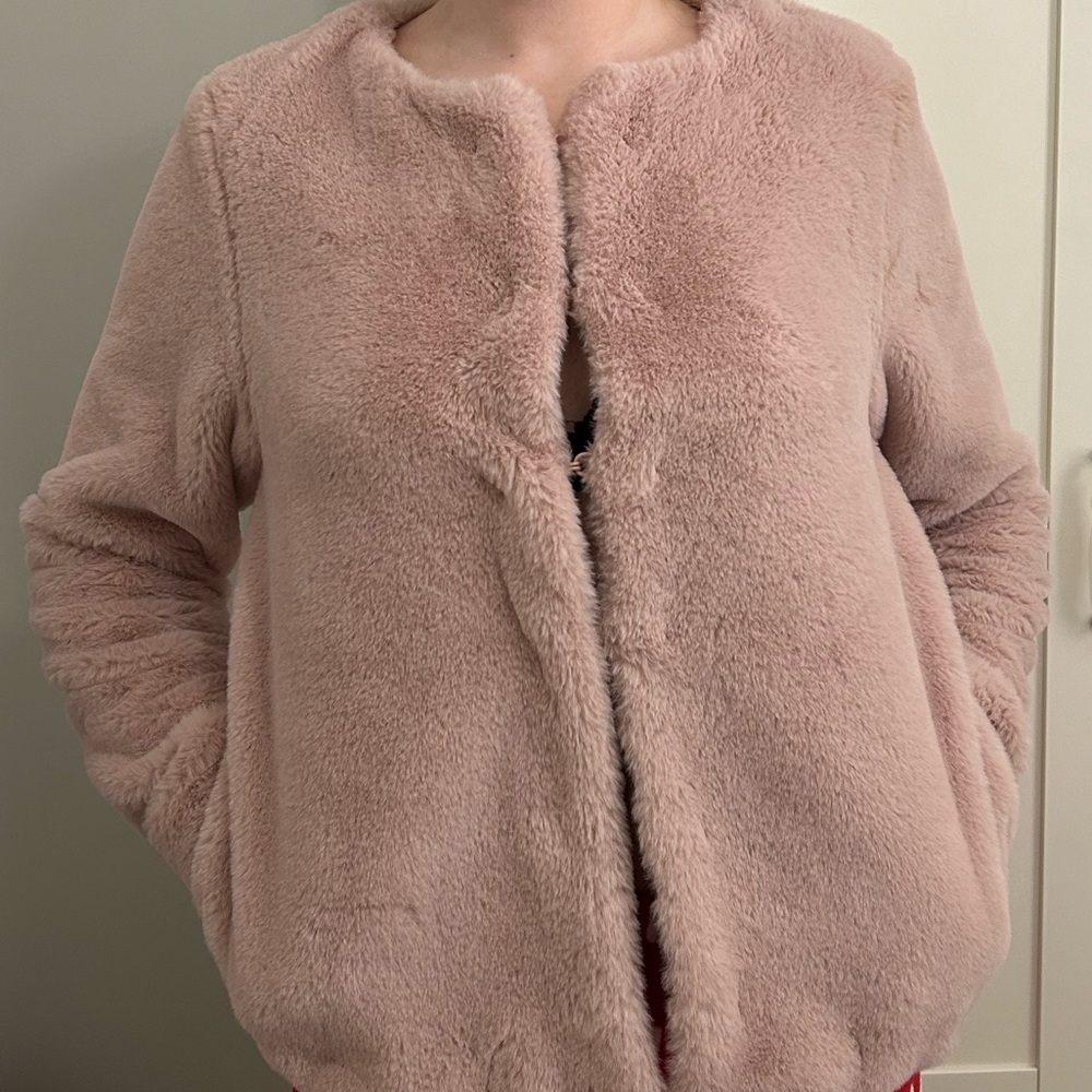 H&M pink fur jacket